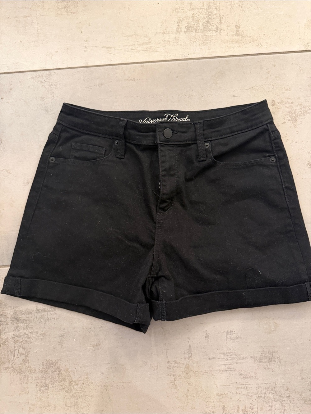 Universal Thread Black High-Rise Cuffed Jean Shorts